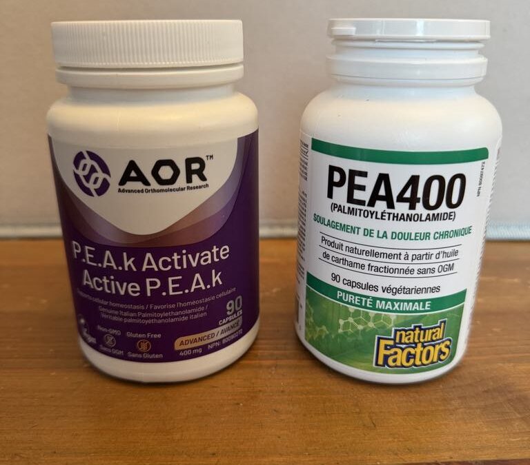 supplement bottles of PEA